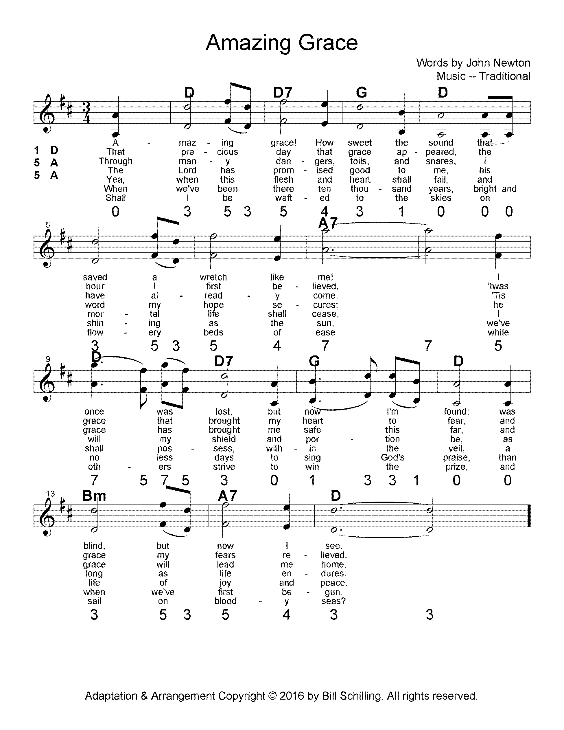 Mountain Dulcimer Dad Chord Chart